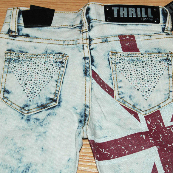 THRILL Denim - THRILL Faded Jeans Stone Wash Straight Sz 10 New
